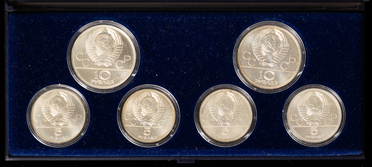 オークション,モスクワオリンピック記念銀貨6枚セット（1980年）10