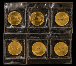 カナダ10ドルメイプルリーフ金貨1/4OZ（純金）計6枚（1枚約7.785ｇ）（合計約46.71g）（1982年）未使用　KM＃136  
