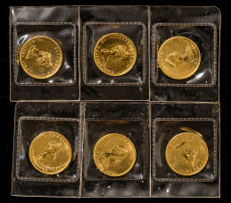 カナダ10ドルメイプルリーフ金貨1/4OZ（純金）（1枚約7.785ｇ）計6枚（合計約46.71g）（1982年）未使用　KM＃136  