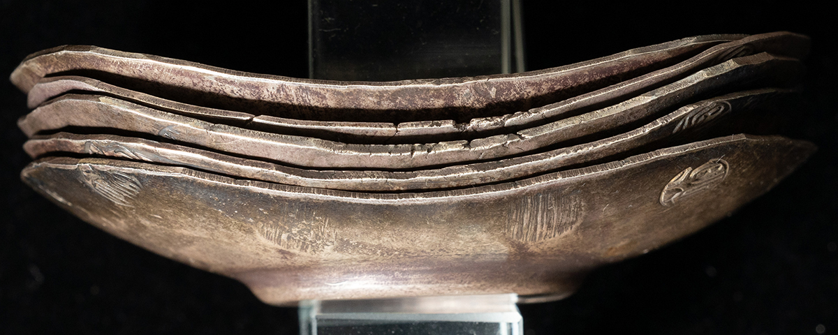 1円～☆【秋田藩・幕未期鋳造 】秋田九匁二分 銀判茶托