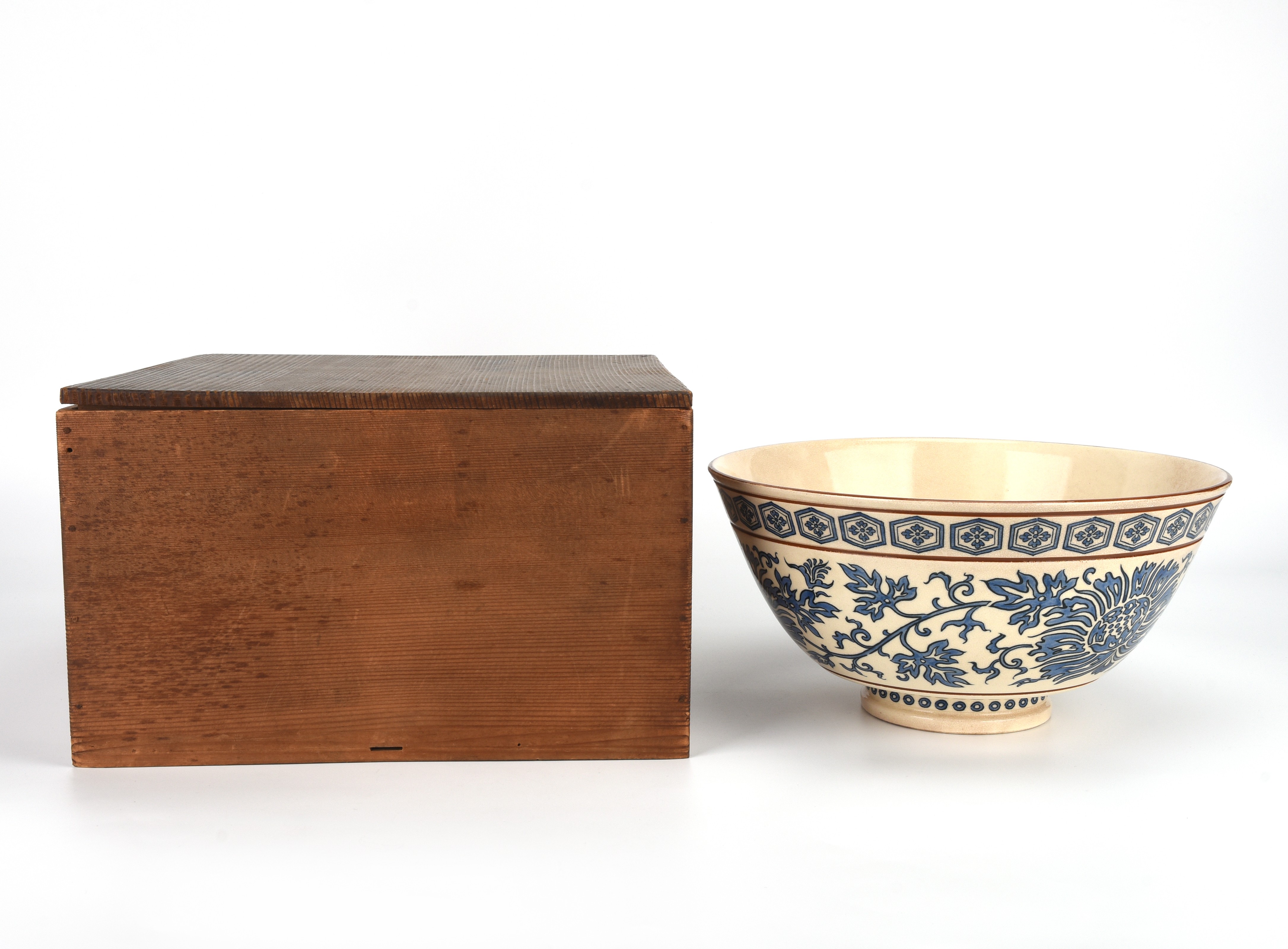 貨幣博物館 | 伊東陶山造唐草模様菓子器 共箱 返品不可 Sold as is No