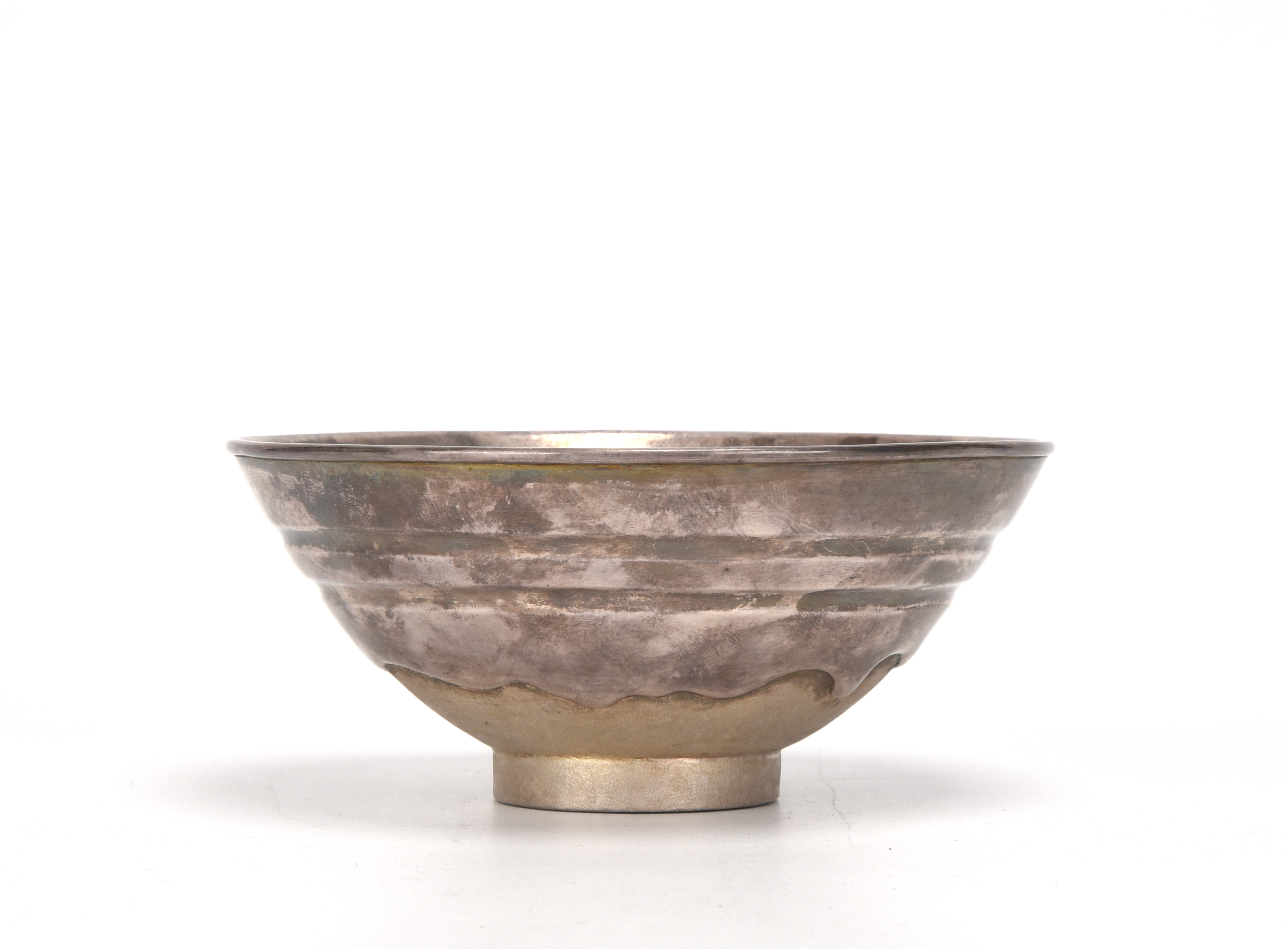 貨幣博物館 | 一鶴斎造純銀天目茶碗 共箱 返品不可 Sold as is