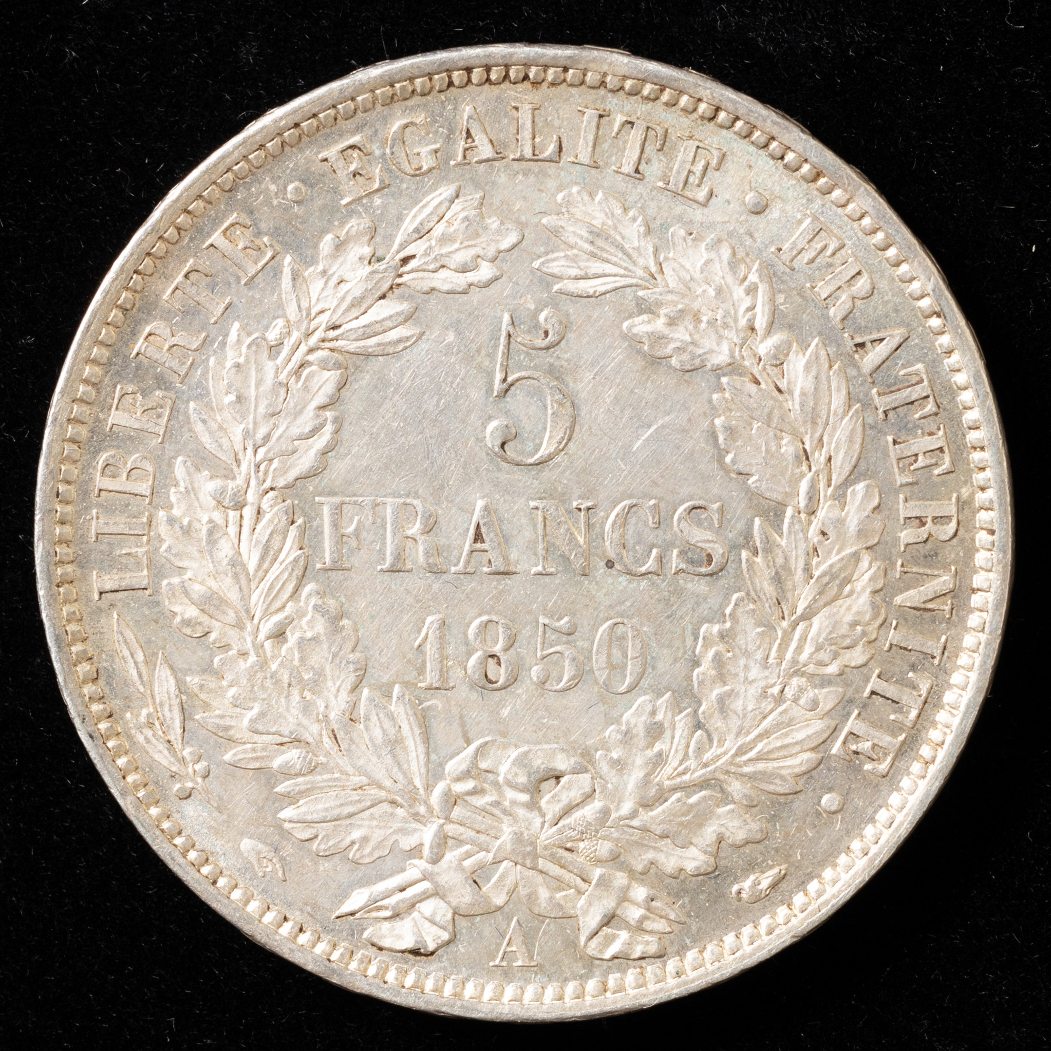 貨幣博物館 | フランス 5フラン銀貨 （1850年）「セレス女神像」 約25g