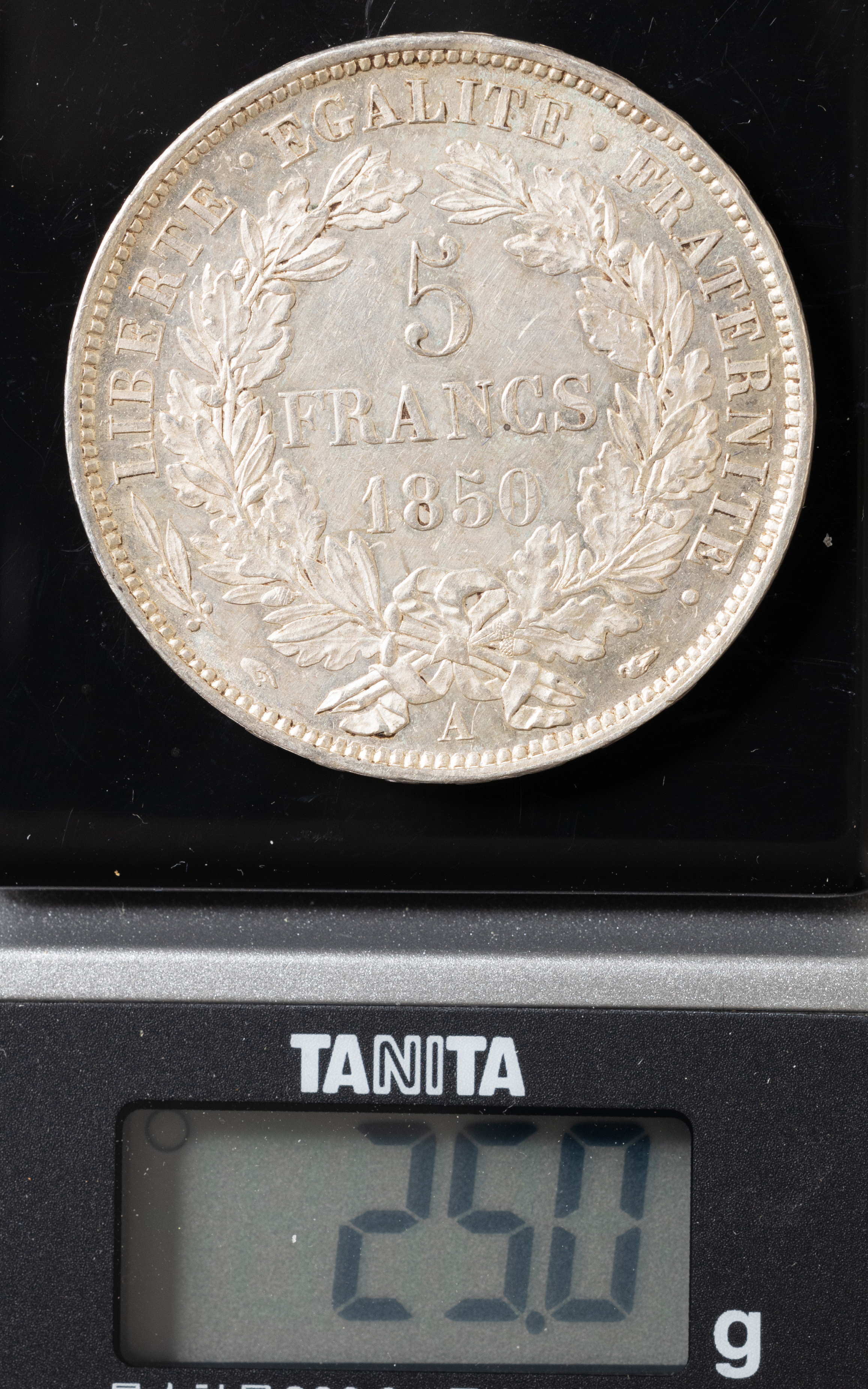 貨幣博物館 | フランス 5フラン銀貨 （1850年）「セレス女神像」 約25g