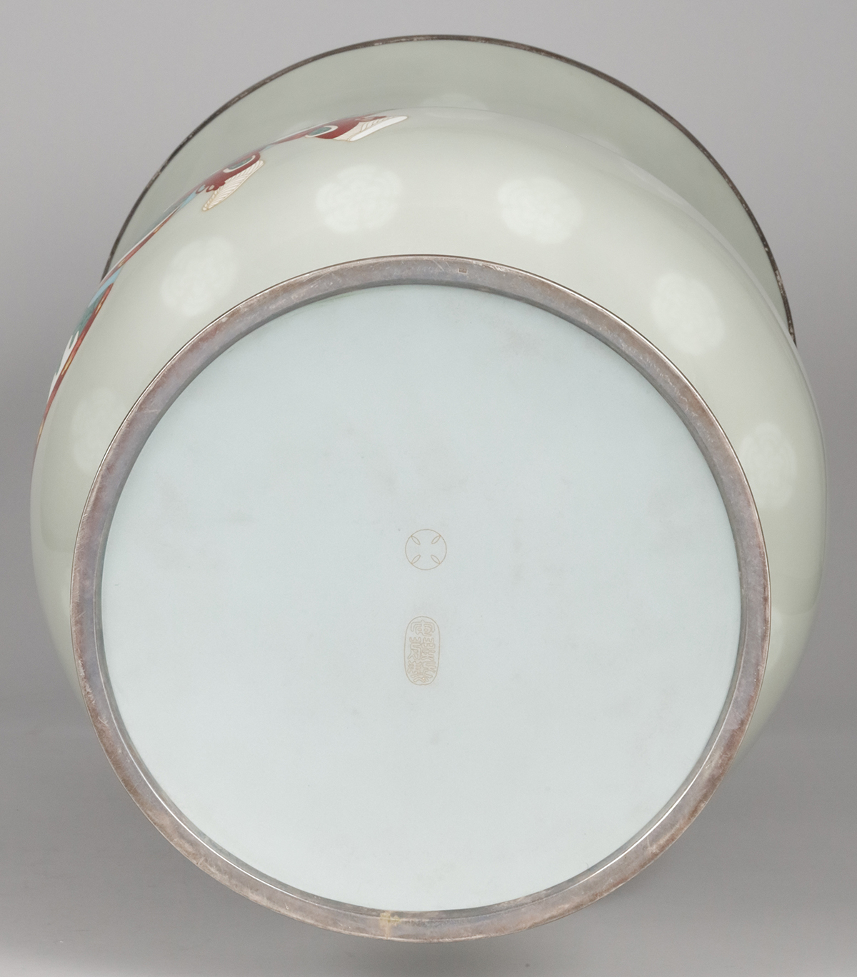 貨幣博物館 | 七宝雅楽図大花瓶 安藤七宝（安藤重兵衛銘）（銀線）（20