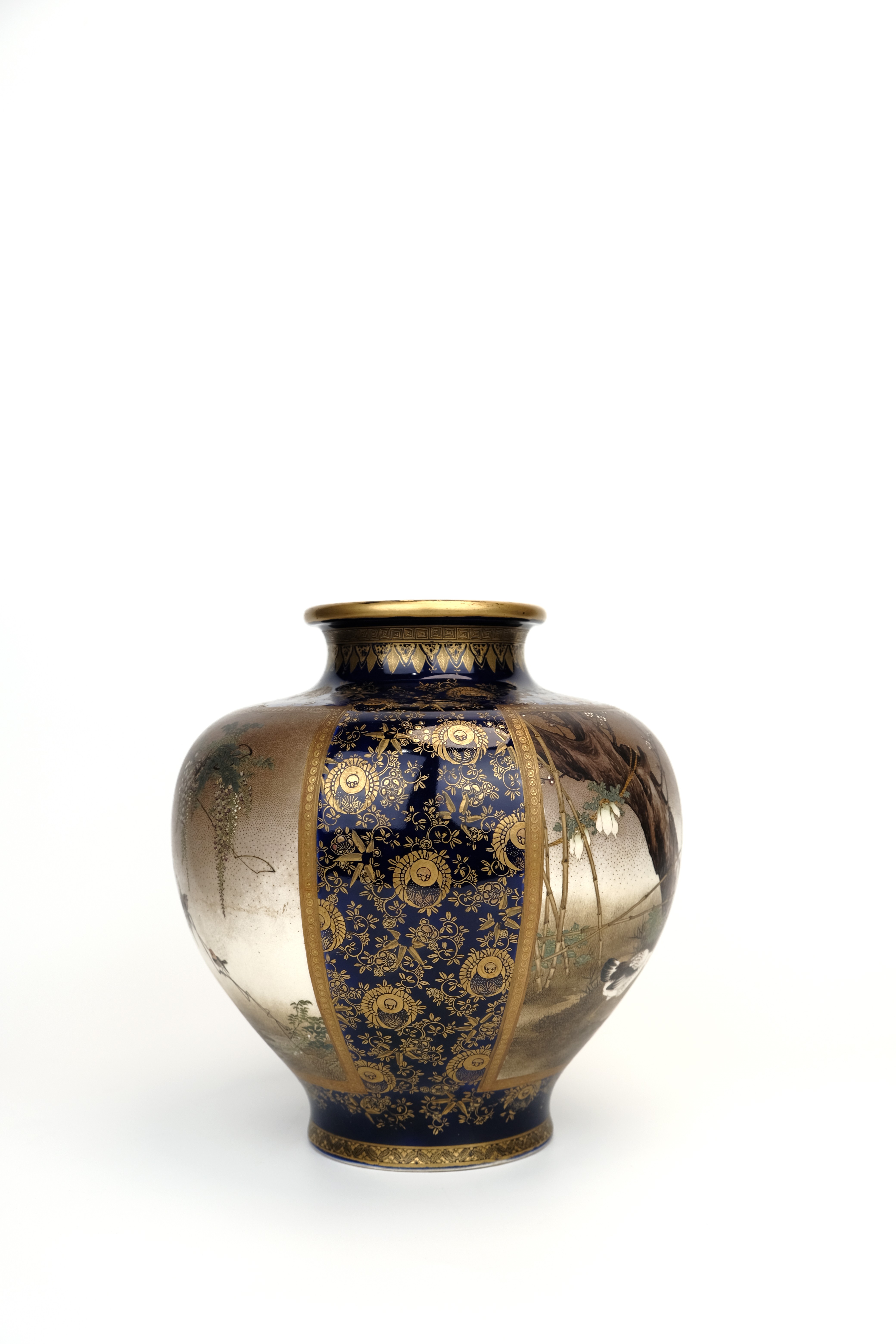 貨幣博物館 | 錦光山造花鳥鶏紋花瓶 ※古美術品の日本国内送料は